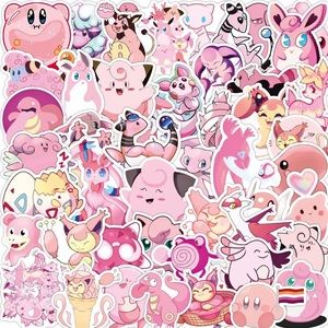 50pcs Pink Cartoon Character Vinyl Decal Stickers